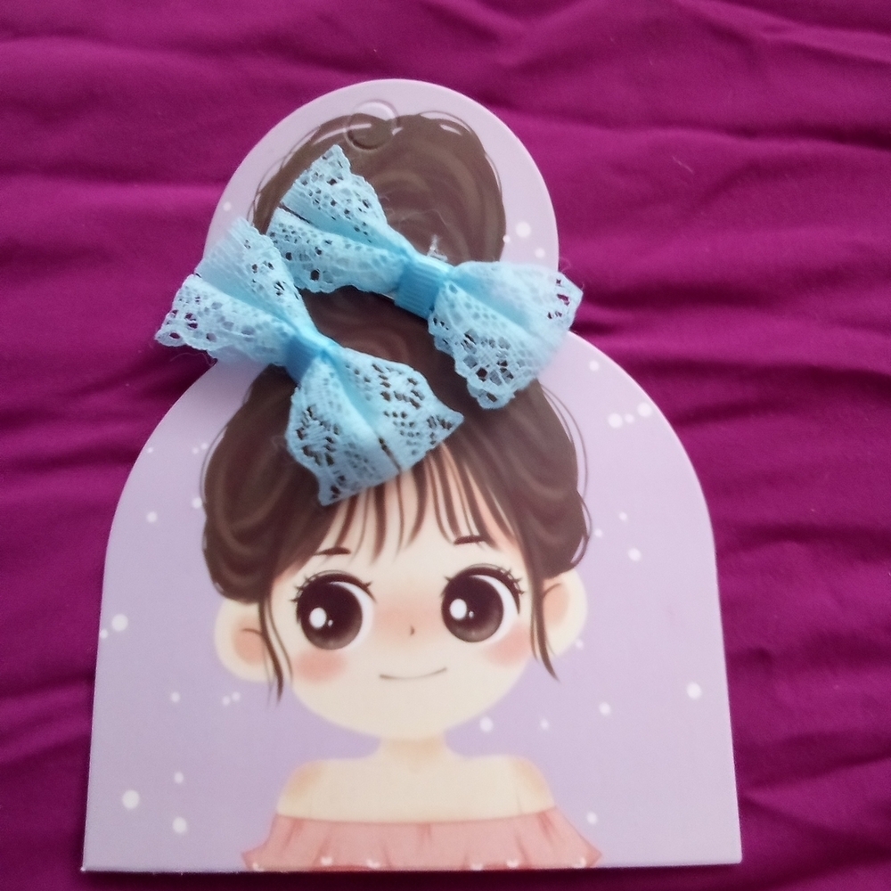 Pastel Blue Anime-Inspired Hair Bows ( Box Home )